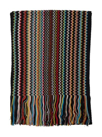 Missoni Zigzag-pattern Fringed Scarf In Multi