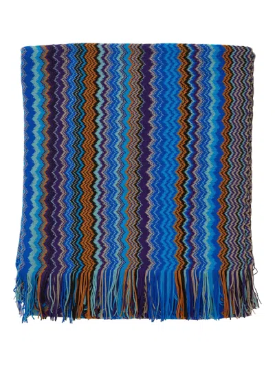 Missoni Zigzag-pattern Fringed Scarf In Multi