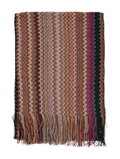 Missoni Zigzag-pattern Fringed Scarf In Multi