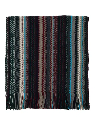 MISSONI ZIGZAG-PATTERN FRINGED SCARF