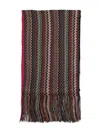Missoni Fringed Zig-zag Wool Scarf Accessories In Multi