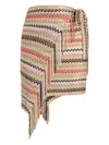 Missoni Zigzag-intarsia Fine-knit Sarong In Neutral