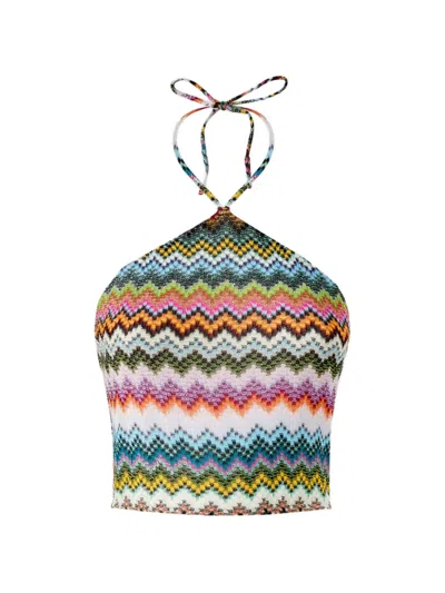 Missoni Zigzag-pattern Halter-neck Top In Multi
