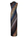 Missoni Metallic Zigzag Stripe Sleeveless Knit Dress In Multi