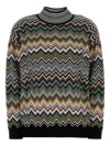 Missoni Chevron Pattern Mock Neck Knit Sweater In Multi