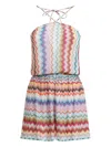 Missoni Mare Metallic Crochet-knit Halterneck Playsuit In Multi