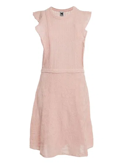 Pre-owned Missoni Zigzag-pattern Knit Dress In Pink