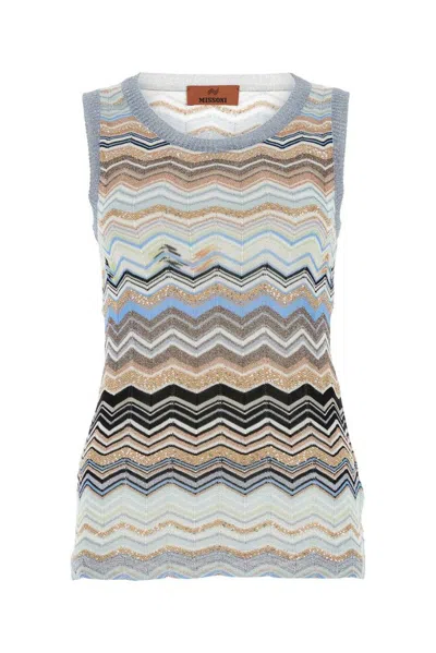 Missoni Zigzag Pattern Knitted Tank Top In Multicolor
