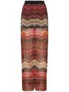 Missoni Zigzag-pattern Lamé Palazzo Pants In Red