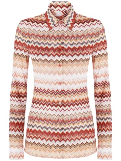 Missoni Hemd Mit Zick-zack-muster Aus Lamé In Multicoloured