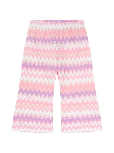 Missoni Babies' Zigzag-pattern Leggings In Pink