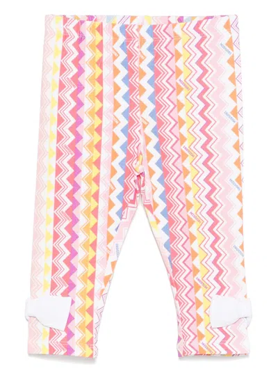 Missoni Babies' Zigzag-pattern Leggings In White