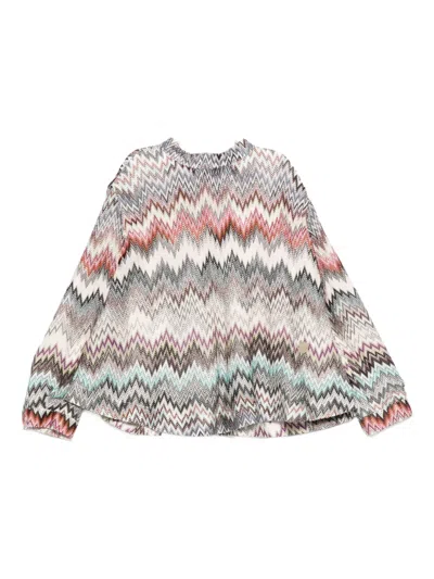 Missoni Zigzag-pattern Long-sleeve Top In Multi