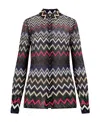 Missoni Zigzag-pattern Long-sleeved Shirt In Black