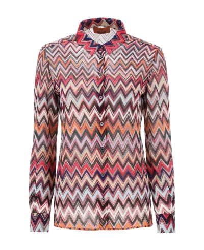 Missoni Zigzag-pattern Long-sleeved Shirt In Multicolor