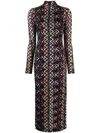 Missoni Wool-blend Turtleneck Maxi Dress In Black