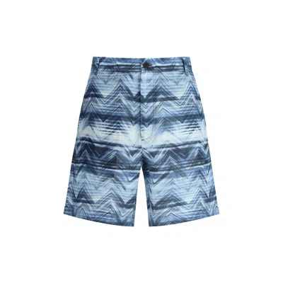 Missoni Zigzag Pattern Shorts In Blue