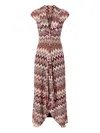 Missoni Long Dress In Cotton And Zigzag Viscose In Brown