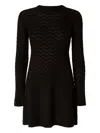 Missoni Wool Viscose Solid Colored Chevron Mini Dress In 黑色