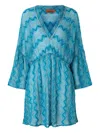 Missoni Zigzag-pattern Mini Dress In 蓝色