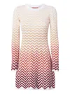 Missoni Zigzag-pattern Mini Dress In 中性色