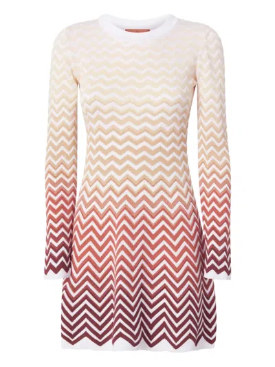 Missoni Zigzag-pattern Mini Dress In 中性色