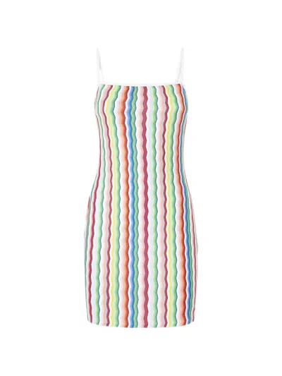 Missoni Mini Cover-up Dress In Terry Cloth With Zigzag Print In Multi