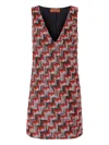 Missoni Mini Dress With V-neck And Embroidered Lace In Red