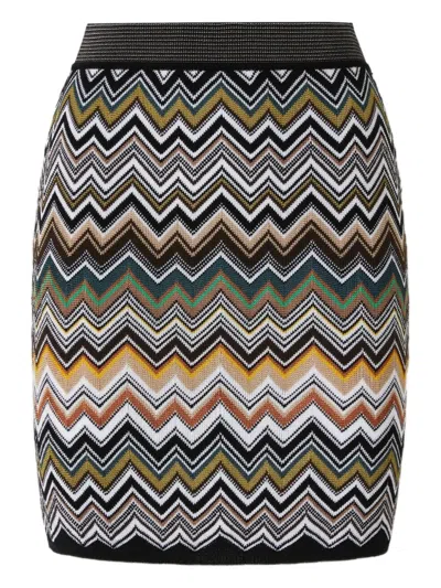 Missoni Zigzag-pattern Mini Skirt In Black
