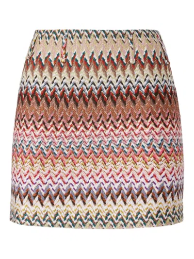 Missoni Zigzag-pattern Mini Skirt In Neutral