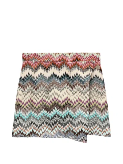 Missoni Kids' Zigzag-pattern Mini Skirt In Neutral