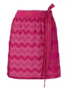 Missoni Zigzag Pattern Mini Skirt In Pink