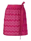 Missoni Zigzag Pattern Mini Skirt In Pink