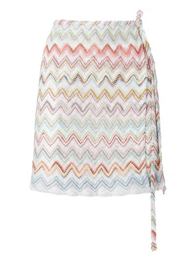 Missoni Zigzag-pattern Mini Skirt In White