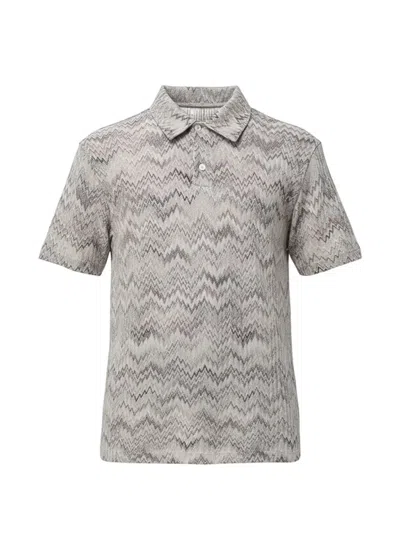 Missoni Zigzag-pattern Polo Shirt In Gray