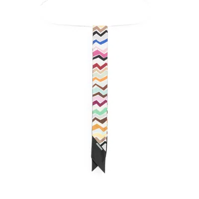Missoni Zig-zag Pattern Scarf In White