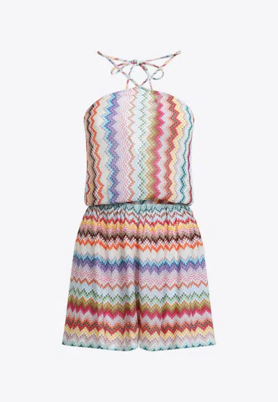 Missoni Zigzag-pattern Short Playsuit In Multi