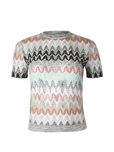 Missoni Zigzag-pattern Short-sleeve Top In Multi