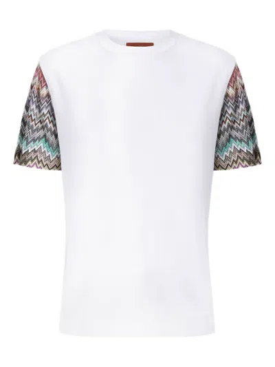 Missoni Zigzag-pattern Short-sleeved T-shirt In White