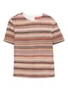 Missoni Zigzag-pattern Short-sleeved Top In Pink