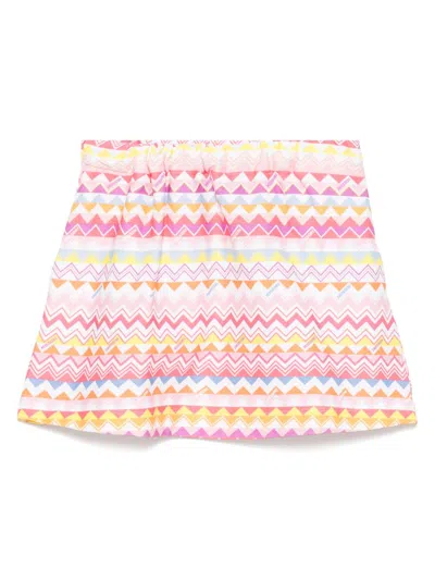 Missoni Kids' Zigzag-pattern Skirt In Pink