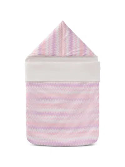 Missoni Kids' Zigzag-pattern Sleeping Bag In Pink