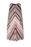 Missoni Zigzag Pattern Sleeveless Mini Dress In Multi