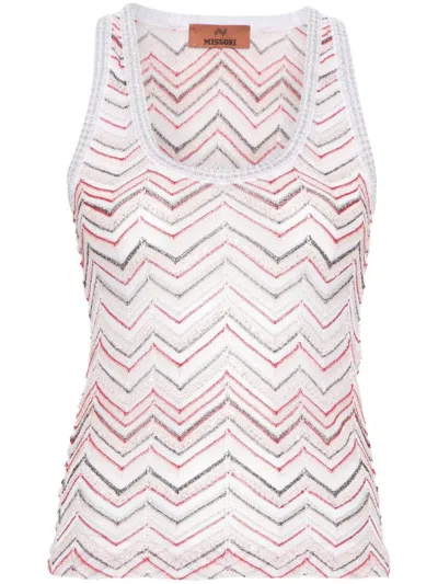 Missoni Zigzag Sequined Tank Top In Pink