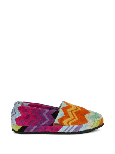 Missoni Zigzag-pattern Slippers In Multi