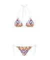 Missoni Multicolor Bikini With Adjustable Tie Closure And All-over Zigzag Motif In Viscose Blend Woman In Multi