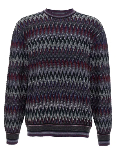 Missoni Zigzag Pattern Sweater Sweaters And Cardigans Blue In Multi