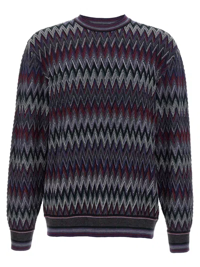 Missoni Zigzag Pattern Sweater Sweaters And Cardigans Blue In Multi