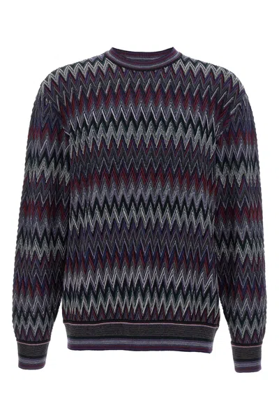 Missoni Zigzag Pattern Sweater Sweaters And Cardigans Blue In Multi