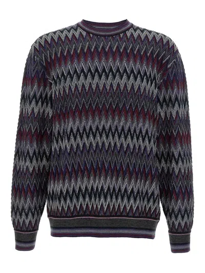 Missoni Zigzag Pattern Sweater Sweaters And Cardigans Blue In Multi